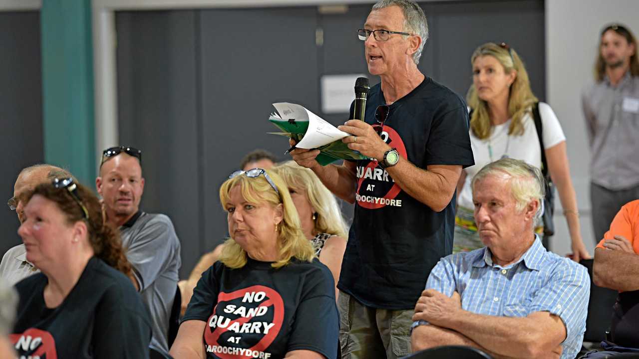 Public meeting for the proposed sand mine at Maroochydore last week. Picture: Warren Lynam