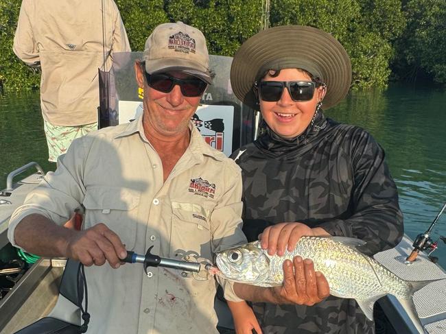 Sean Fiumara and Isaac Hammond on a Dhipirri Lodge fishing charter.