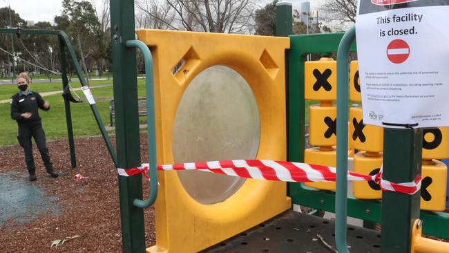 There is not one confirmed case of Covid infection from a playground in Victoria. Picture: David Crosling