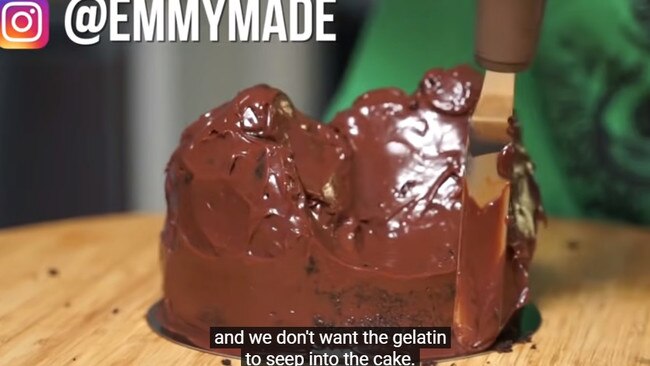 She followed a YouTube tutorial on ‘How to make an island cake’. Picture: YouTube/emmymade