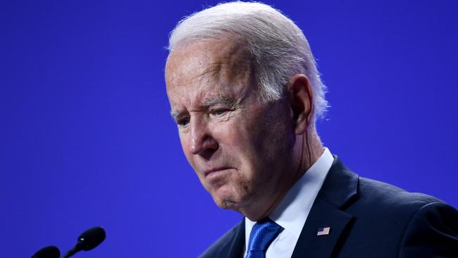 US President Joe Biden addresses the COP26 climate summit in Glasgow. Picture: AFP