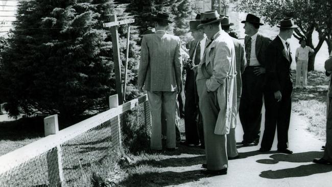 Detectives at the scene where Betty’s body was found