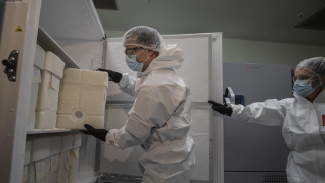 Coronavirus vaccine freezers at CSL Broadmeadows. Picture: Supplied