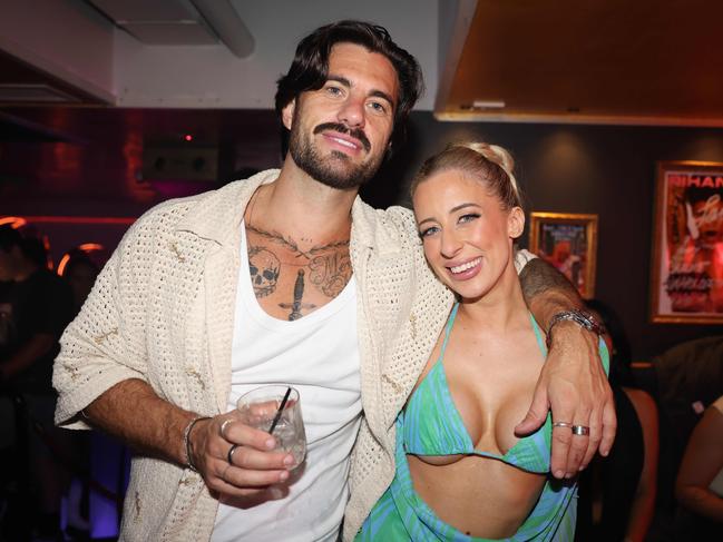 Eliot Donovan and Jamie Marinos at the MAFS takeover of the Bedroom Nightclub Surfers Paradise. Picture, Portia Large.