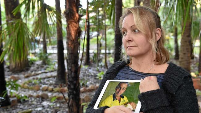 NOT FORGOTTEN: Sandra Moran holds an image  of her son Jaie who committed suicide. Picture: Alistair Brightman