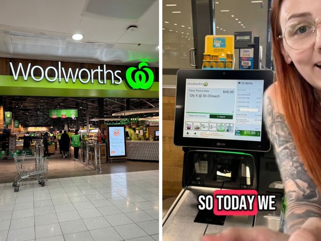 A mum has pointed out an issue she had at Woolworths. Picture:TikTok/@moon_muffin_