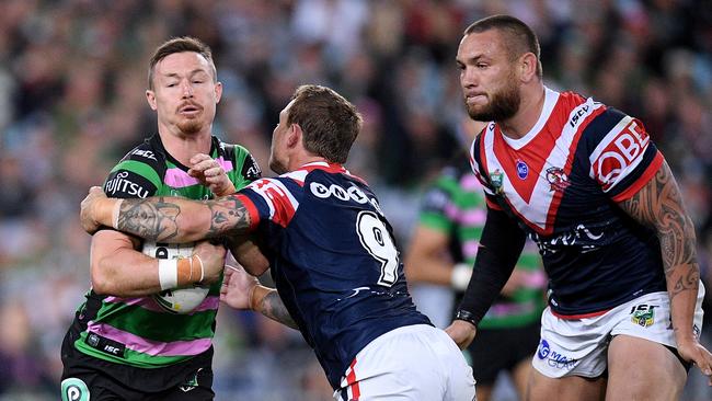 Cook had his lowest run metres of the season against the Roosters. (AAP Image/Dan Himbrechts)