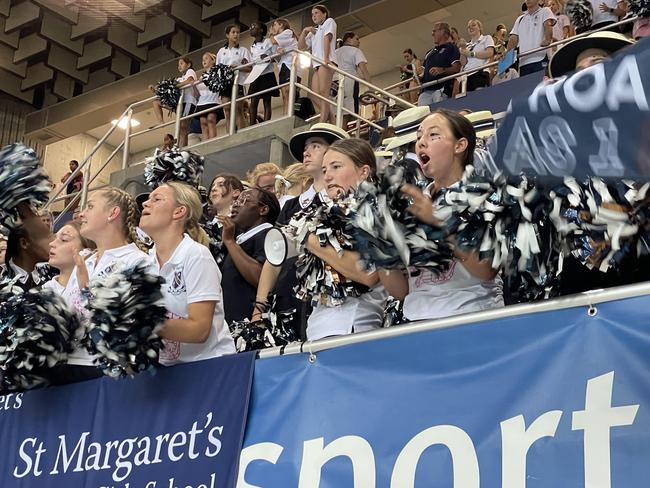 St Margaret's Anglican Girls' School's cheer squad.