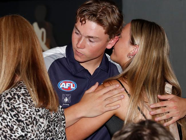 Not even a hug from his girlfriend could cheer Bruhn up.