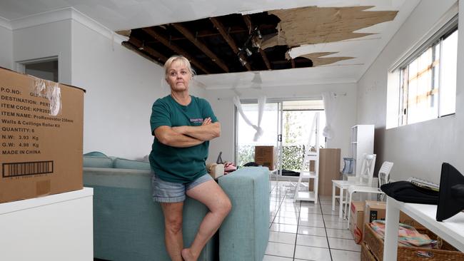 Janine Pirie lives on the top floor off her rental apartment at Margate. Picture: David Clark