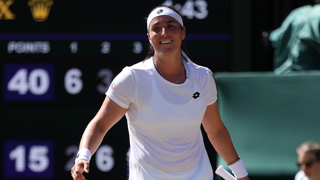 Ons Jabeur will take on Elena Rybakina for the Wimbledon women's singles title. (Photo by Clive Brunskill/Getty Images)