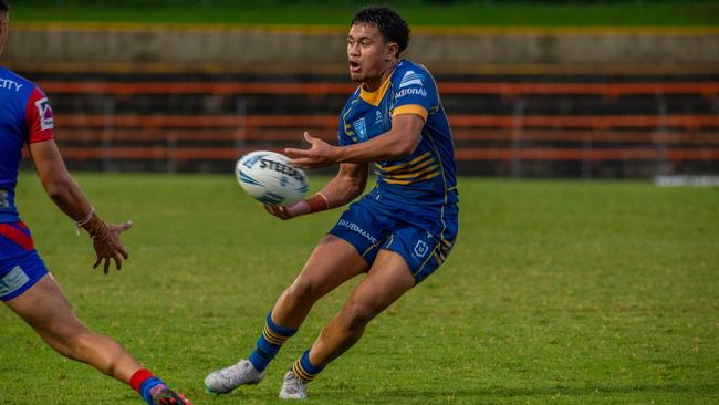 Parramatta’s Lorenzo Talataina was on fire in the closing stages. Picture: Thomas Lisson.