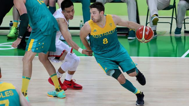 Matthew Dellavedova in action during the Rio Olympics Men's Basketball game between Australia and China at the Carioca Arena, Olympic Park. Pics Adam Head