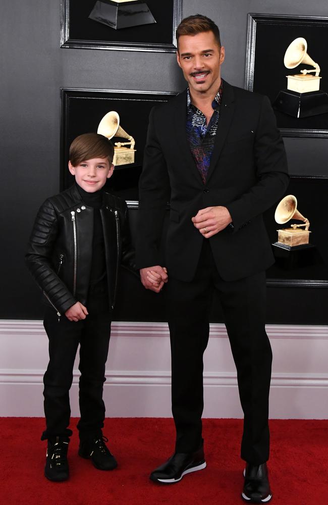 Ricky Martin and son. Picture: Getty 