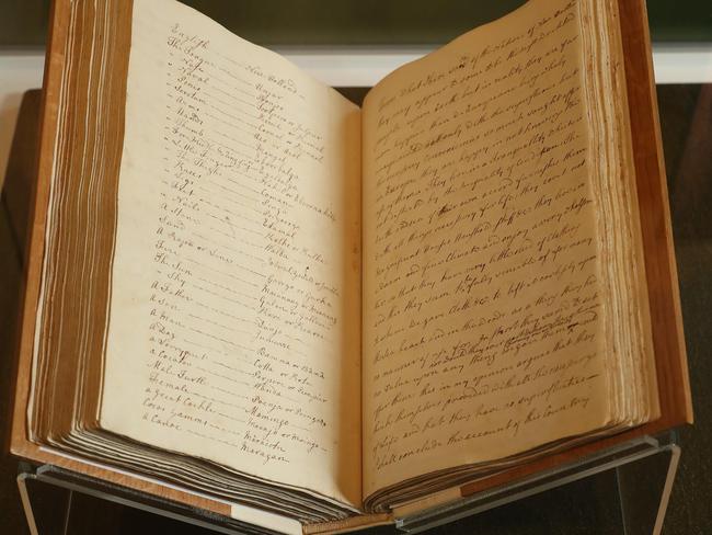 Journal of HMS Endeavour written by James Cook. Picture: Liam Kidston