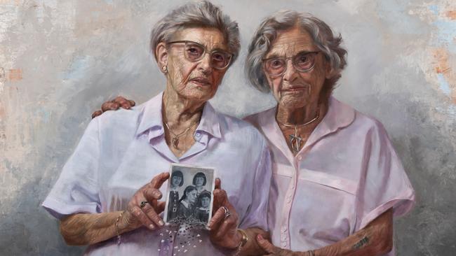 The painting “Two lives one soul” depicting Annetta Able and Stephanie Heller by Andrew Greensmith