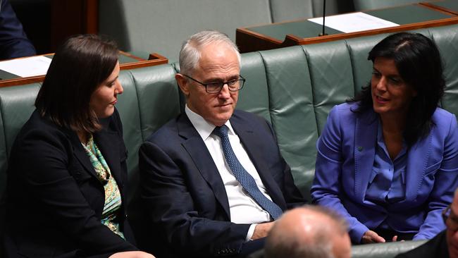 Julia Banks, right, quit, saying the sacking of prime minister Malcolm Turnbull was “the last straw”. Picture: AAP Image/Mick Tsikas