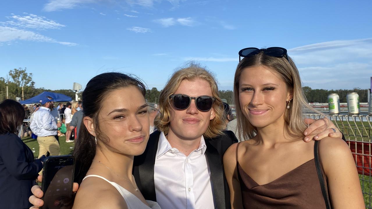 Ally, Jesse Moye and Jordon Maddalena at the Coffs Cup 2022. Picture: Matt Gazy