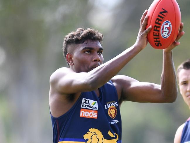 BRISBANE, AUSTRALIA - NewsWire Photos - JANUARY 6, 2021.Brisbane Lions player Keidean Coleman is seen during training at Leyshon Park in Yeronga. This is their first day of pre-season training.Picture: NCA NewsWire / Dan Peled