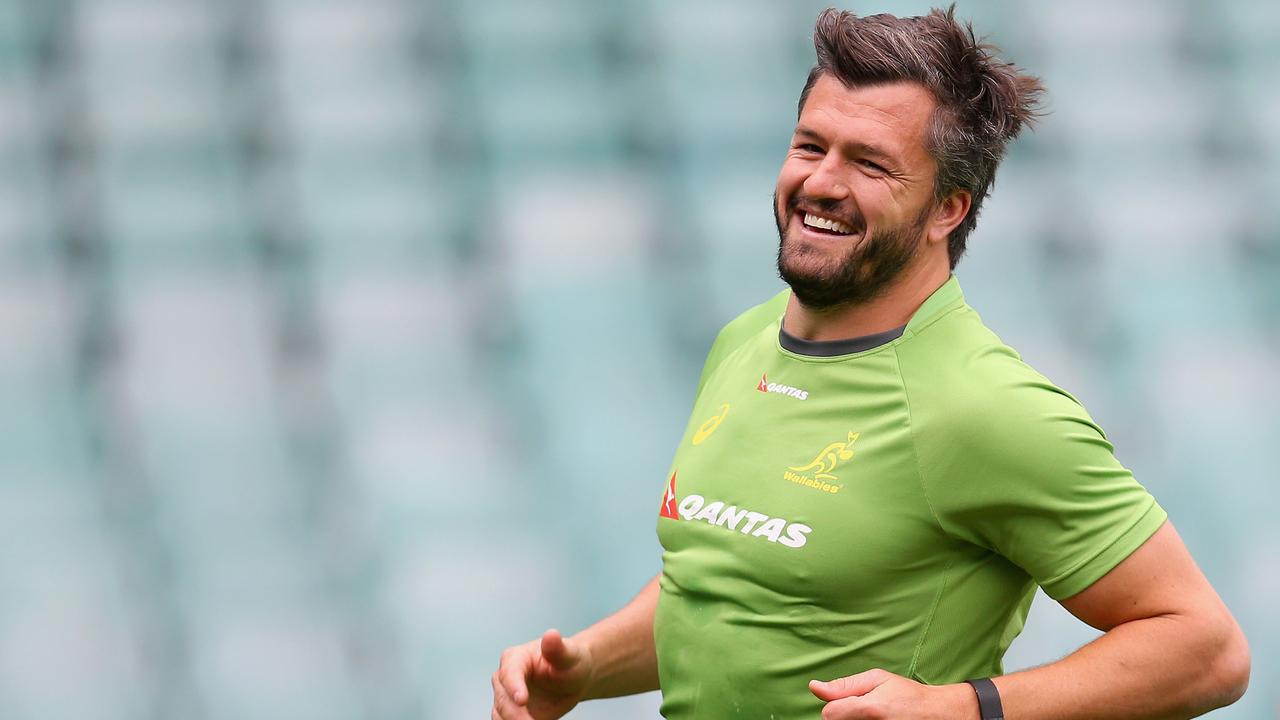 Adam Ashley-Cooper of the Wallabies runs during a training session.