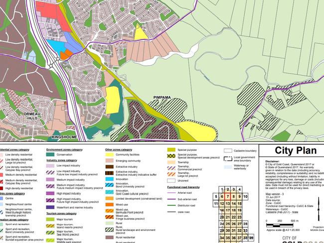 Council planning map for Ormeau in the Gold Coast's north.