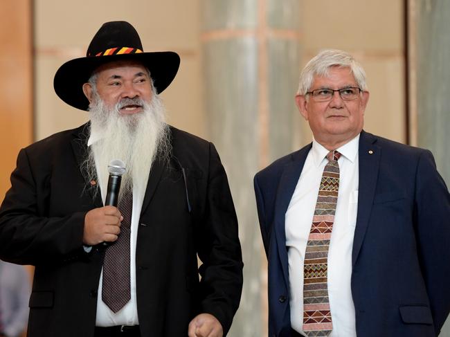 Labor Senator Pat Dodson, left, has been appointed to build a consensus in the run up to the referendum. Picture: Getty Images