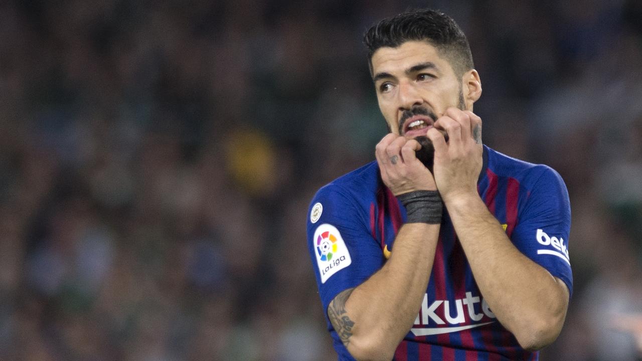 Luis Suarez is in doubt for Barcelona’s clash with United.