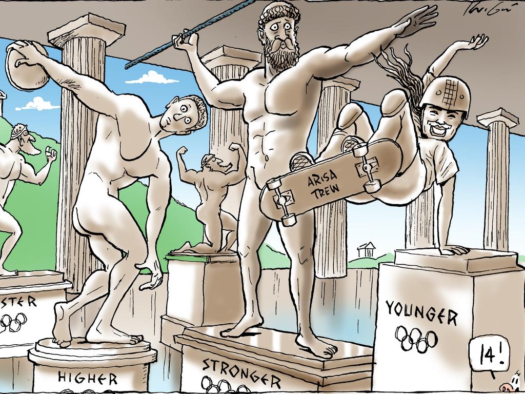 mark Knight cartoon on 14yo gold medallist