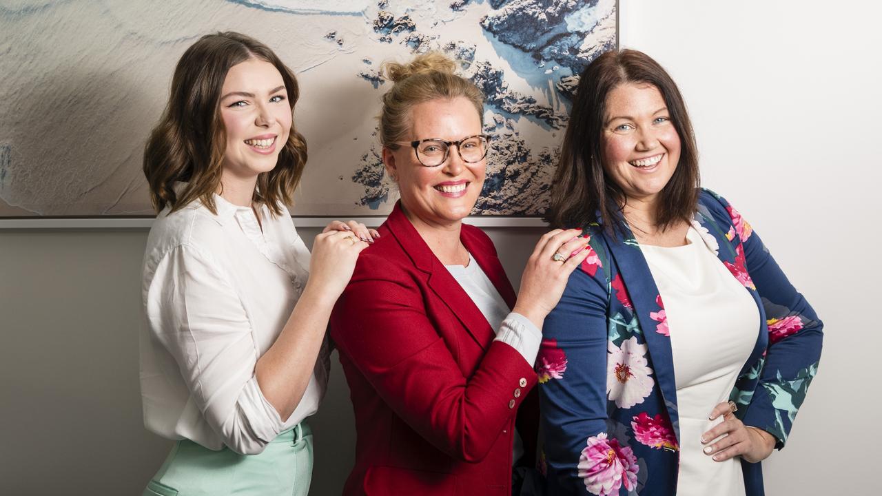 HR professionals Workforce Positive are the team behind the Workplace Inappropriate podcast including (from left) Kate Owen, Megan Carige and Kearin Lowry. Picture: Kevin Farmer