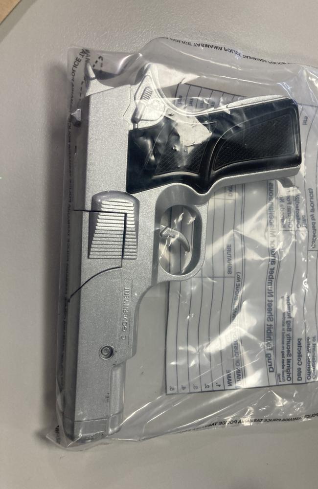 Two people charged after police seized two imitation firearms and a homemade firearm during two separate searches in the past week in Devonport. Picture: Tasmania Police