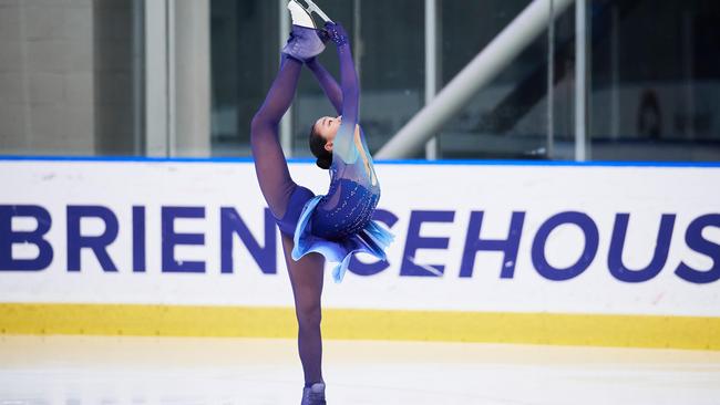 Luna Shimogaki, the current Queensland junior champion, performing at the Crystal Challenge. Pic courtesy of Rhys Lavender.