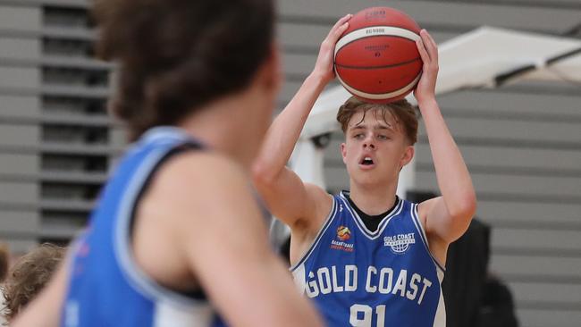 Basketball QLD U18 State Championships 2024. Mens Gold Coast V townsville Heat (yellow). Picture Glenn Hampson