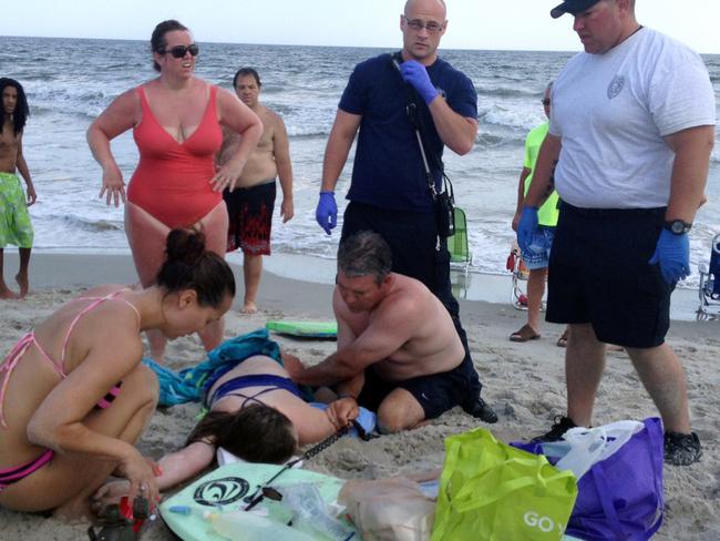 Horrific attack ... Kiersten Yow, 12, has a ‘long road to recovery’ after Sunday’s vicious attack. Picture: Steve Bouser/The Pilot, Southern Pines, NC via AP