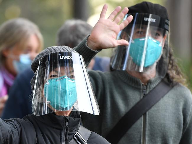 SYDNEY, AUSTRALIA - NewsWire Photos JUNE, 01, 2021: Members of the public queue outside at a mass COVID-19 vaccination hub in Sydney. Picture: NCA NewsWire/Joel Carrett