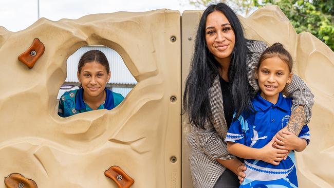 Tamara Boyd is looking forward to seeing daughters Pania and Honey Reid start classes again but will miss spending time with her kids. Picture: Pema Tamang Pakhrin