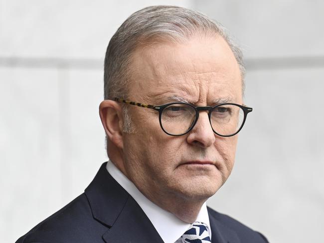 CANBERRA, Australia - NewsWire Photos - September 12, 2024: The Prime Minister, Anthony Albanese, Treasurer, Jim Chalmers, and the Minister for Aged Care, Anika Wells hold a press conference at Parliament House in Canberra. Picture: NewsWire / Martin Ollman