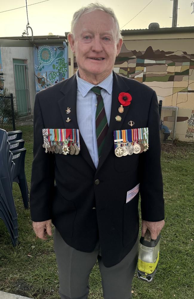 Vietnam veteran David Lawrence at the Byron Bay Dawn Service. Picture: Savannah Pocock