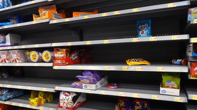 Australia and the US are facing food shortages from damaged supply chains, as well as concern over worker safety. Picture: Scott Olson / Getty Images / AFP