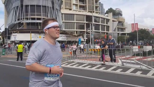 Gold Coast Bulletin journalist Alister Thomson at the 30km mark of the Gold Coast Marathon