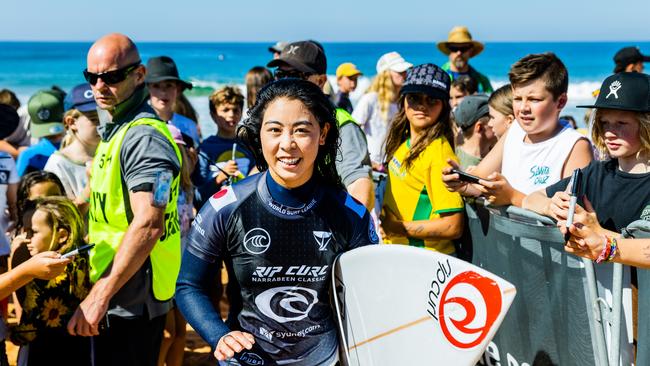 NARRABEEN, AUS - APRIL 19: Amuro Tsuzuki of Japan in Heat 5 of Round 3 of the Rip Curl Narrabeen Classic presented by Corona on April 19, 2021 in Narrabeen, Australia. (Photo by Matt Dunbar/World Surf League via Getty Images)