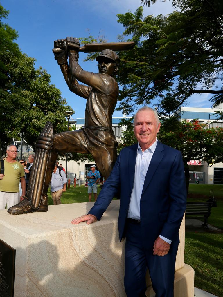 Border at the unveiling of the statue in his honour in 2021. Picture David Clark