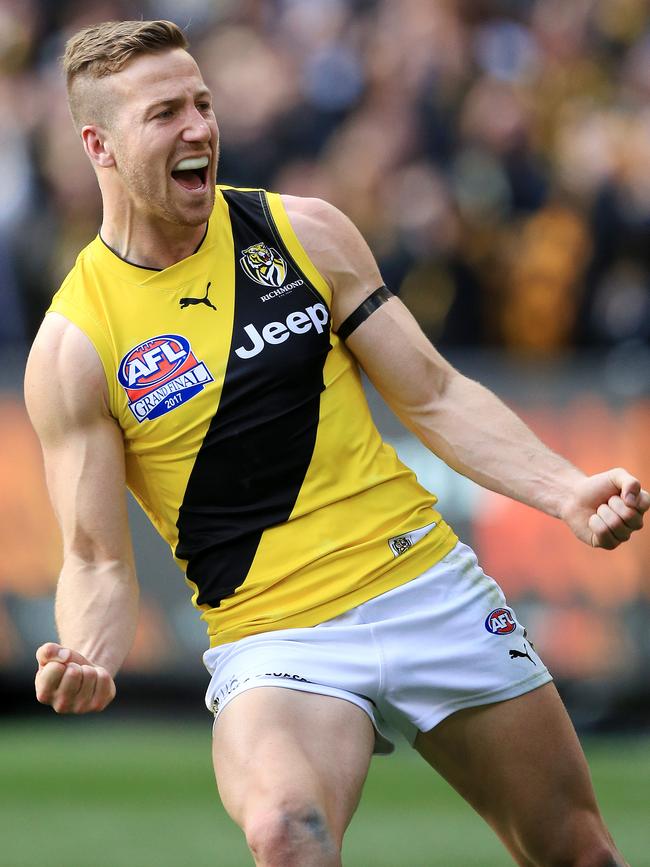 Tiger Kane Lambert celebrates. Picture: Mark Stewart