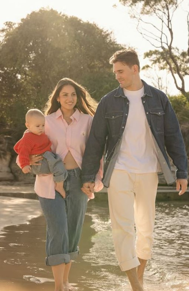 The couple shared this photo from their pregnancy announcement photo shoot in April, well before they made the official announcement. Picture: Instagram/jadetunchy