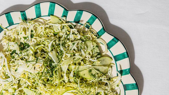 Cabbage, fennel and green apple slaw.