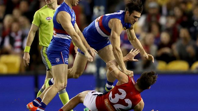 Easton Wood slams Tomas Bugg to the turf. Pic: Getty Images