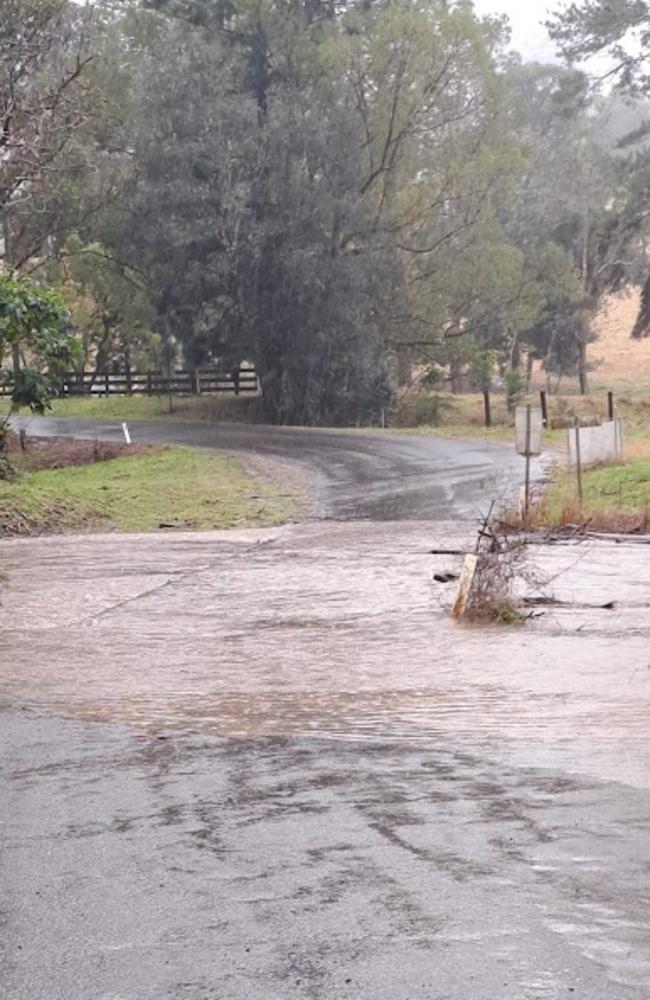 Branch Creek near The Channon about 1pm on Monday. Picture: Cheryl Johnston