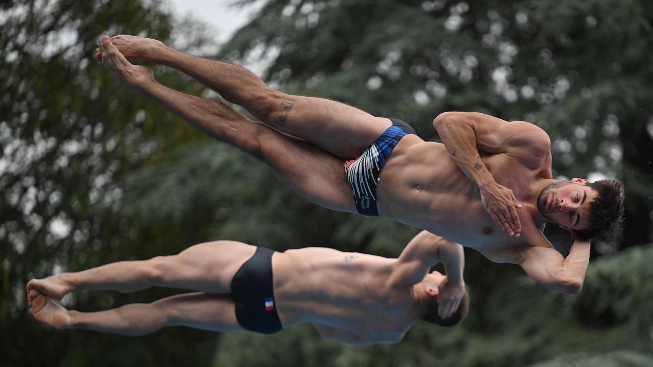 The pair in the Men's Synchronised 3m Springboard at the LEN European Aquatics Championships in June. Picture: AFP