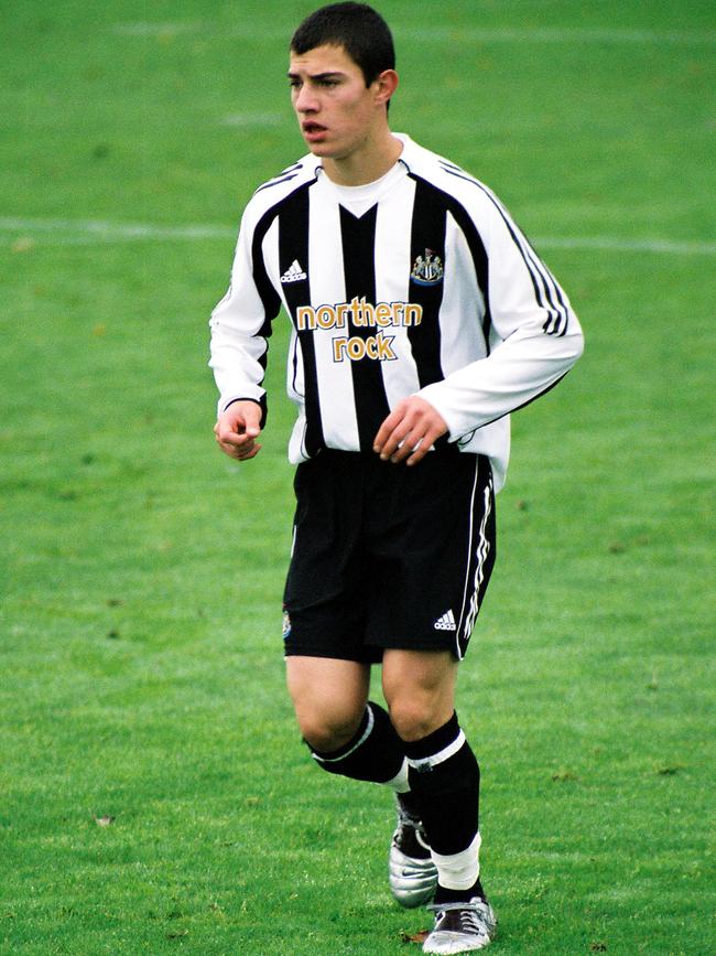 James Troisi as a youngster playing for English club Newcastle United.