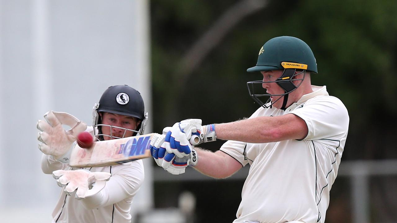 Joel Davies batting for South Barwon against North Geelong in March, 2021. Picture: Mike Dugdale