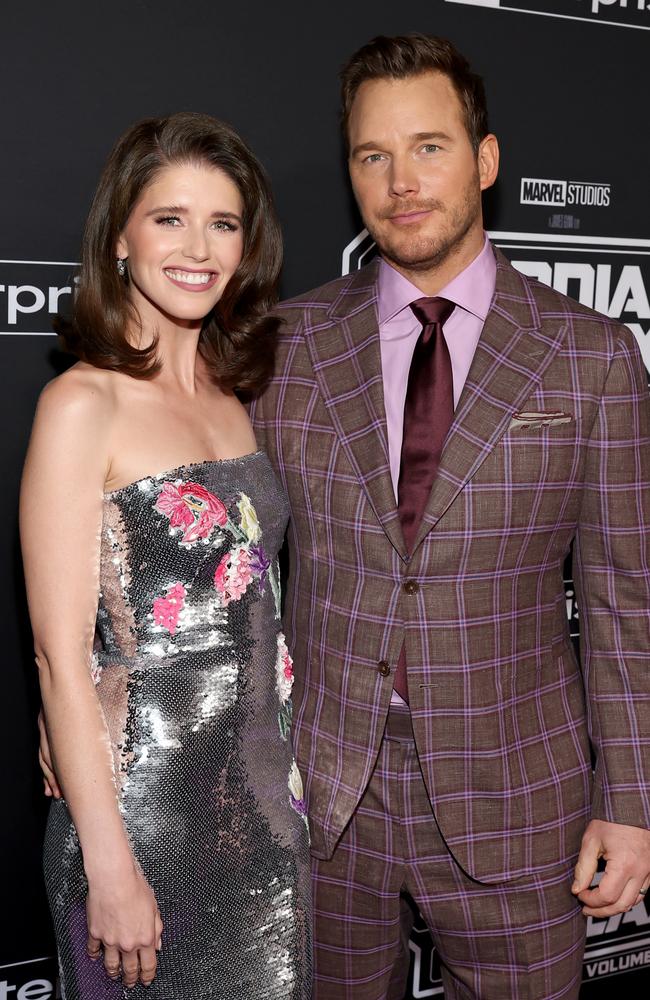With his wife, Katherine Schwarzenegger. Picture: Jesse Grant/Getty Images for Disney